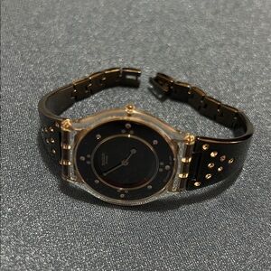 Swatch Gray and Silver Crystal Watch